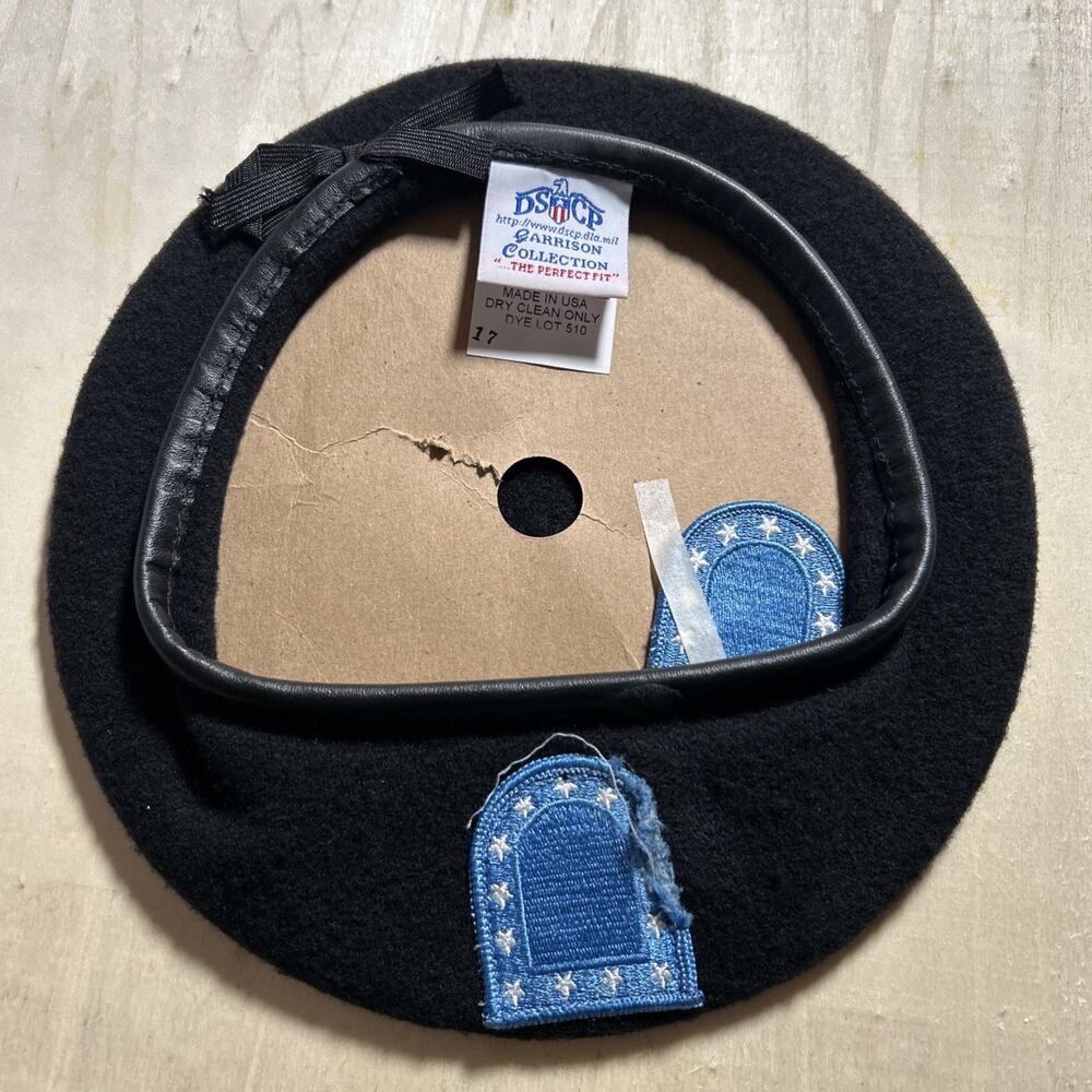 U.S. Military Garrison Collection Army Black Wool Beret Hat Cap Size 6 3/4 USA